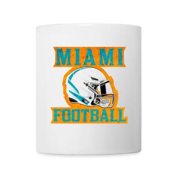 Miami Football Logo with Helmet - Mug - white - Front