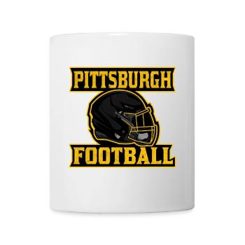 Pittsburgh Football Helm Logo - Tasse - Weiß - Vorne