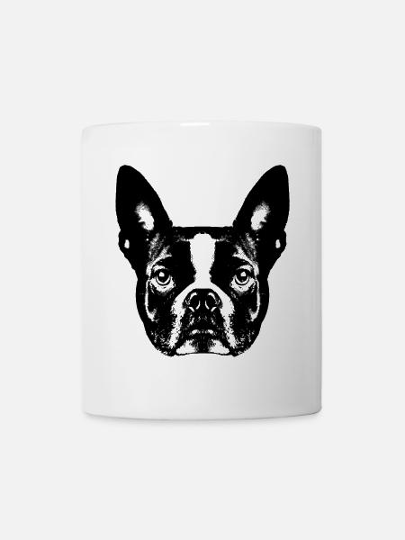 Boston Terrier / Portrait / Gesicht - Tasse - Weiß