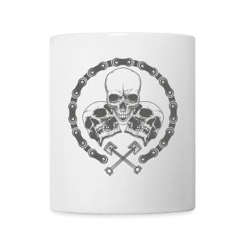 Conception de crâne sombre et de clés croisées - Mug blanc - blanc - Devant