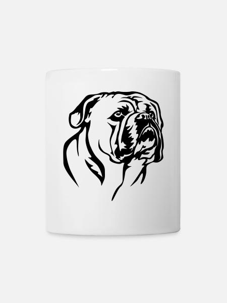 Continental Bulldog Kopf - Tasse - Weiß