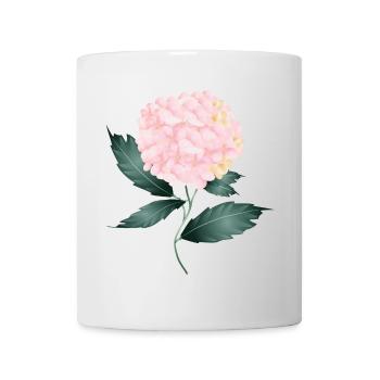 A delicate pink hydrangea - Fascinating flower - Mug - white - Front