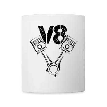 Moteur à piston Illustration V8 Symbole icône Logo - Mug blanc - blanc - Devant