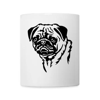 Mops Kopf - Tasse - Weiß - Vorne