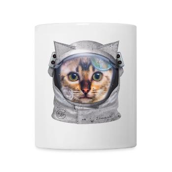 Un astronaute chat dans l’espace pour les amoureux des chats - Mug blanc - blanc - Devant