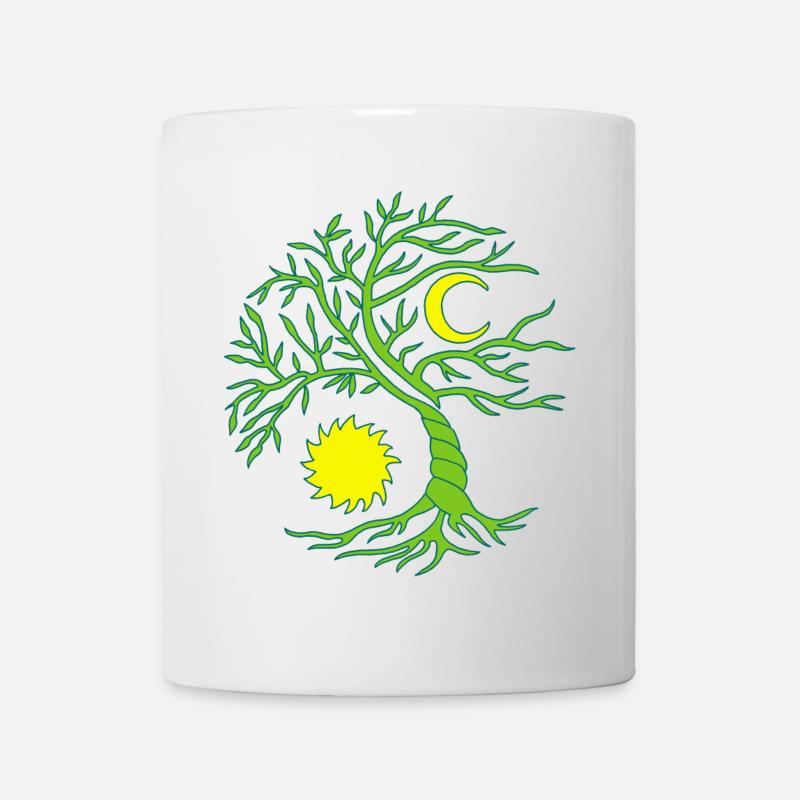 Baum des Lebens Sonne und Mond - Tasse - Weiß