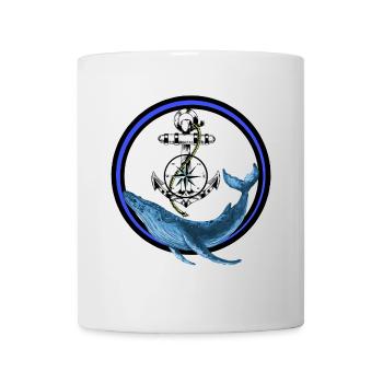 Marine mammal Fish Whale Fish Anchor maritime - Mug - white - Front