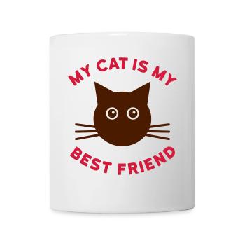 Mon chat est mon meilleur ami (chat visage) - Mug blanc - blanc - Devant