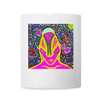 ALIEN AUX YEUX ROSES - Mug blanc - blanc - Devant