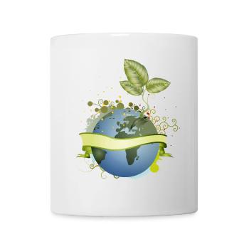 in the earth unfolds with banner - Mug - white - Front
