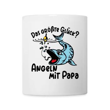 Angeln mit Papa ist das größte Glück - Tasse - Weiß - Vorne