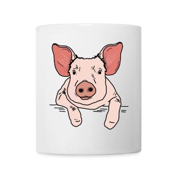 Schwein Kopf - Tasse - Weiß - Vorne