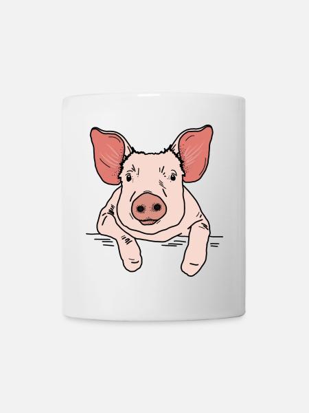 Tête de cochon - Mug blanc - blanc