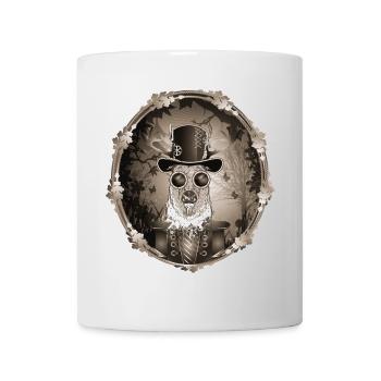 Portrait de cerf Steampunk au look sépia antique - Mug blanc - blanc - Devant