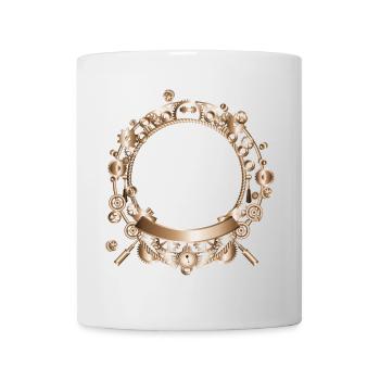 Cadre Steampunk en aspect métal machine - Mug blanc - blanc - Devant