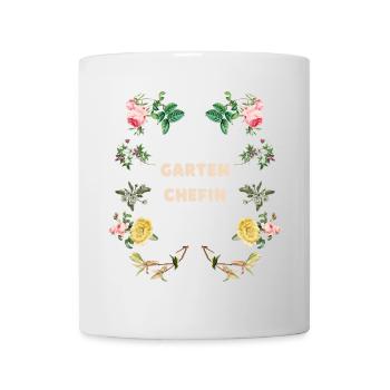 Garten Chefin Blumen Design - Tasse - Weiß - Vorne