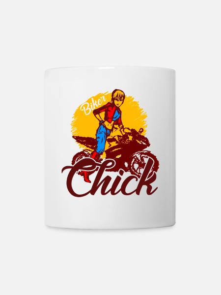 Anime Biker Biker Motorcycle Motorcyclist Chick - Mug - white