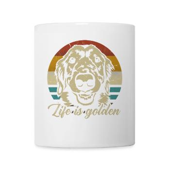 Golden Retriever Labrador Dog retro vintage - Mug - white - Front