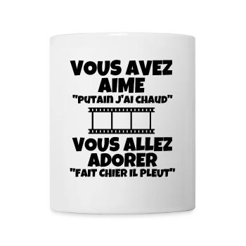 météo, j'ai chaud, changement climatique - Mug blanc - blanc - Devant