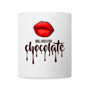 Will kiss for chocolate - Mug - white - Front