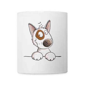 Witziger Bullterrier Kopf I Bull Terrier Hund - Tasse - Weiß - Vorne