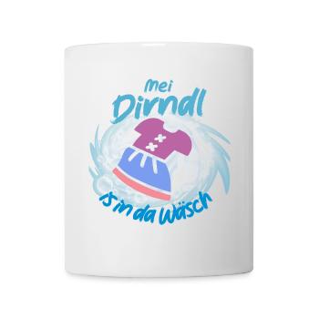 Verspieltes Dirndl Design mit Waschmaschine - Tasse - Weiß - Vorne