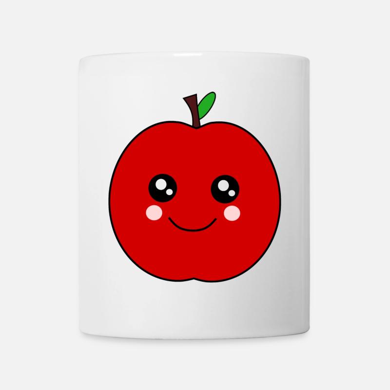 Kawaii Apfel Kawaii Früchte Obst - Tasse - Weiß