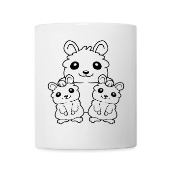Hamster family 2 children - Mug - white - Front