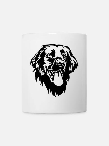 Flat-coated Retriever Head - Mug - white