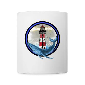 Marine Mammals Fish Whale Lighthouse Sea Coast Ahoy - Mug - white - Front