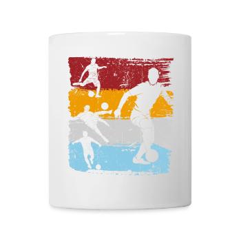 Farbblock-Fußball-Silhouetten - Tasse - Weiß - Vorne