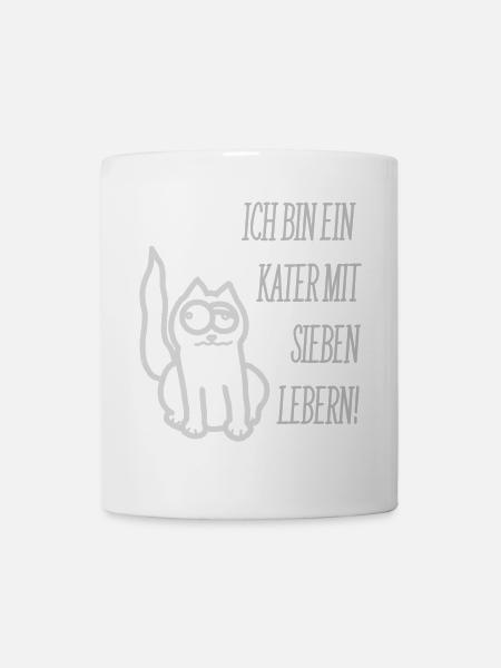Kater mit 7 Lebern - Tasse - Weiß