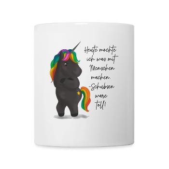 Einhorndrache mit Regenbogenmähne - Tasse - Weiß - Vorne