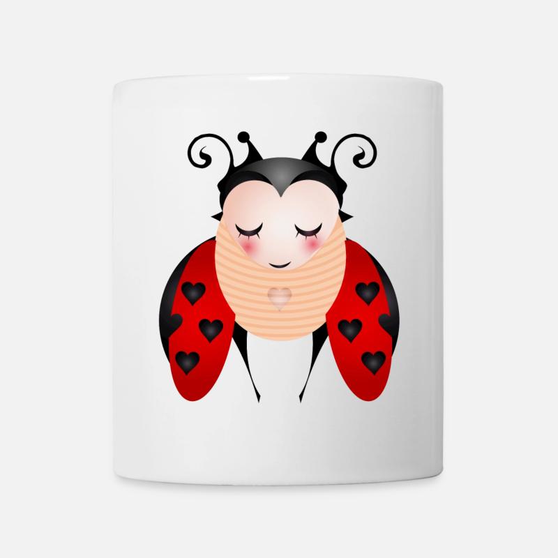 Der Marienkäfer Symbol für Frühling & Glück - Tasse - Weiß