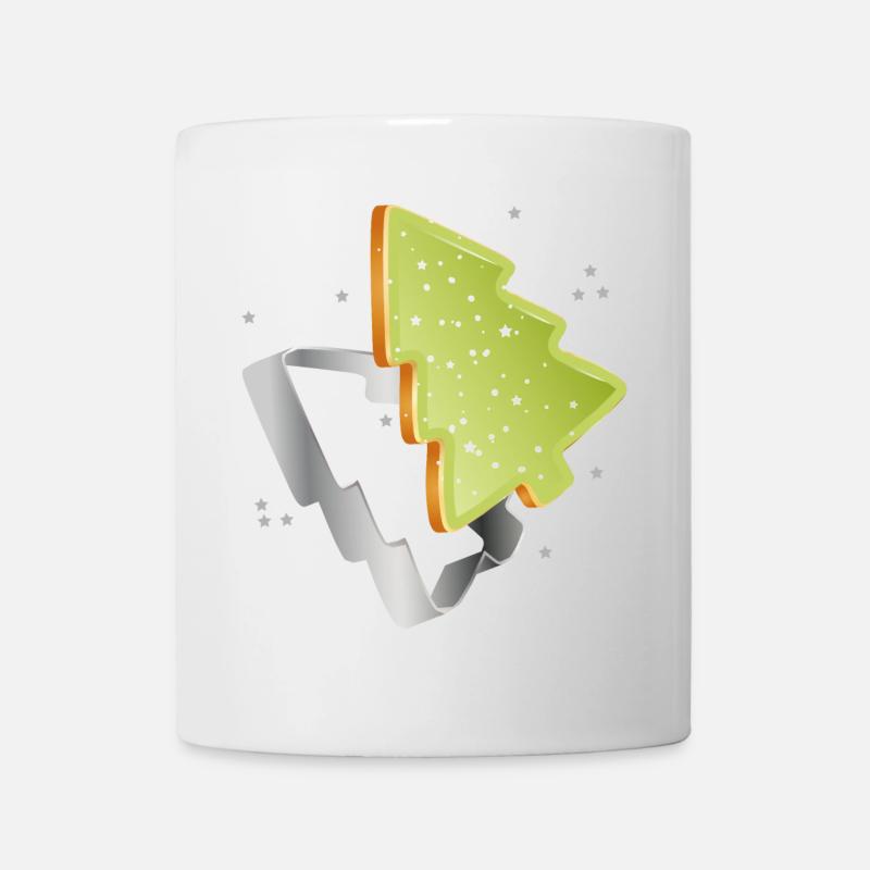 Tannenbaum Plätzchen mit grünen Zuckerguss - Tasse - Weiß