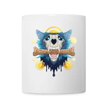 Hellhound Skull Gold - Demonic Wolf & Cookie Bone - Mug - white - Front