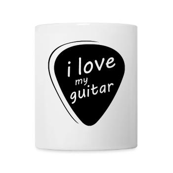 I Love Guitar Guitar Picks Picking Symbol Icon - Mug - white - Front