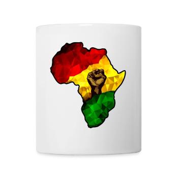 Drapeau géométrique du poing africain - Mug blanc - blanc - Devant