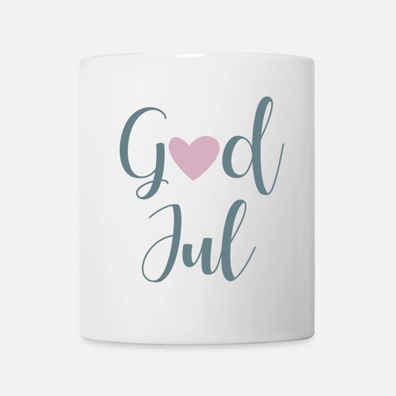 God Jul Herz Handschrift schwedisch Xmas - Tasse - Weiß