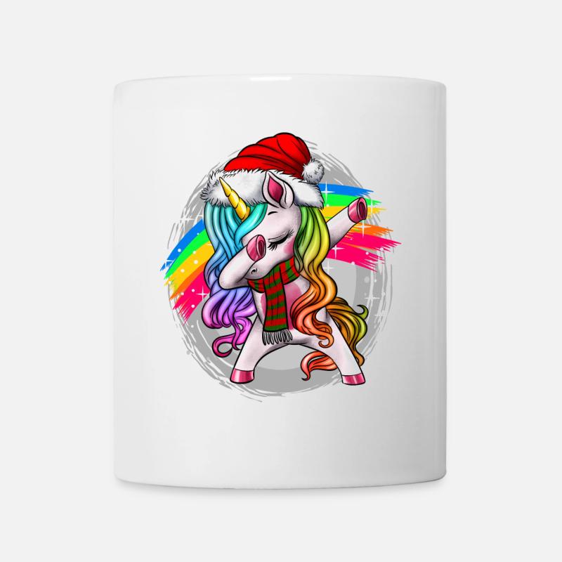 Dabbing Christmas Unicorn Einhorn Weihnachten - Mug blanc - blanc