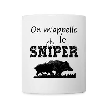 Sanglier chasse silhouette gibier chasseur animal  - Mug blanc - blanc - Devant