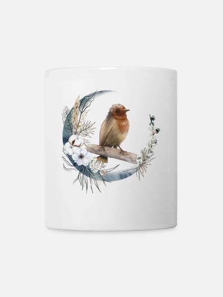 Rotkehlchen Vogelfreund Geschenk - Tasse - Weiß