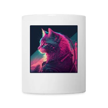 Cat Vaporwave Esthétique Rétro - Mug blanc - blanc - Devant