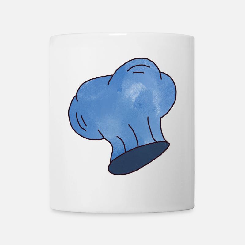 Petite toque de chef bleue avec des nuages - Mug blanc - blanc