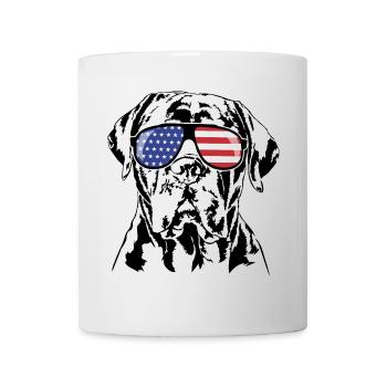 CANE CORSO ITALIANO America Flag Glasses Wilsigns - Mug - white - Front