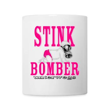 Bébé fille couche rose - bomber puant sur la route - Mug blanc - blanc - Devant