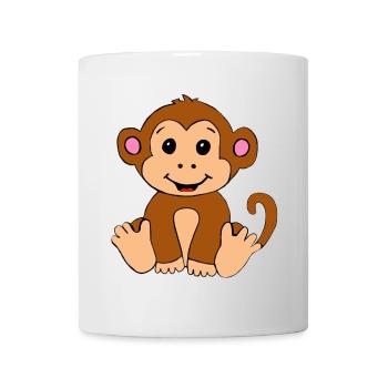 Baby Affe Illustration – Kinderzimmer Motiv - Tasse - Weiß - Vorne