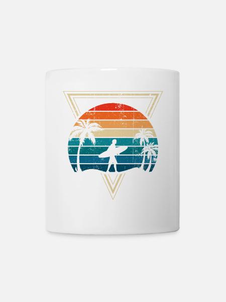 Sunset Surf and Palm Coast - Mug - white