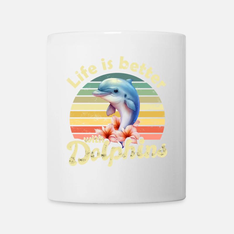 Delfin Delfine - Tasse - Weiß