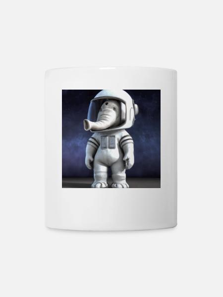 Astronaut Elephant: Unique Design - Mug - white
